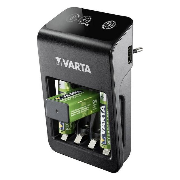 Универсальное зарядное устройство Varta LCD Plug-Plus с 4 батареями AA 2100 мач 4-х канальное PP3 57687