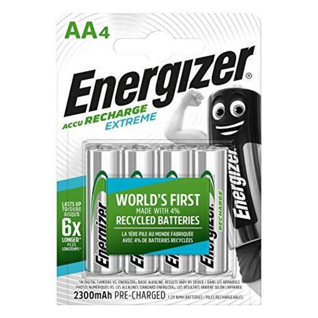 Energizer Extreme 2300 mAh AA HR6 1,2 V uzlādējamās baterijas 4gab