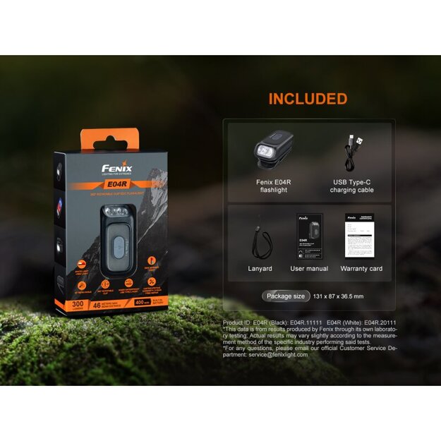 Фонарик Fenix ​​E04R, белый