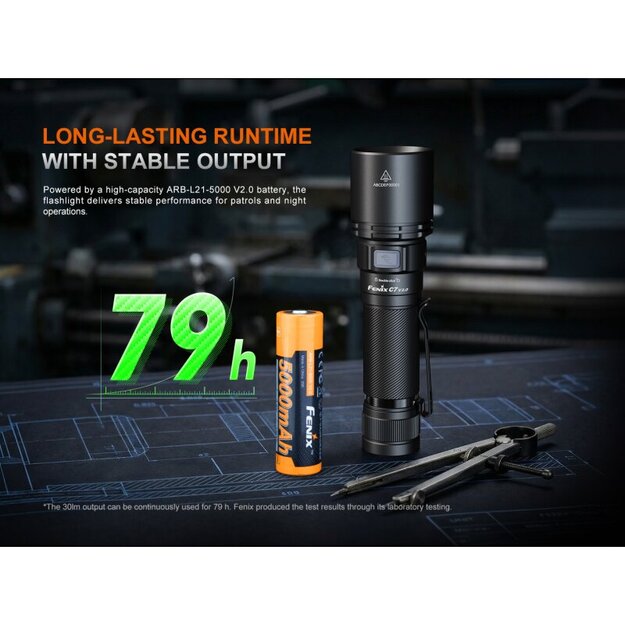 Fenix ​​C7 V2.0 LED flashlight with USB connection