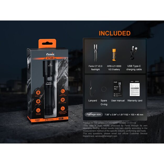 Fenix ​​C7 V2.0 LED flashlight with USB connection