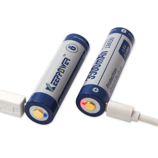 18650 3500mAh with USB, Keeppower battery with protection