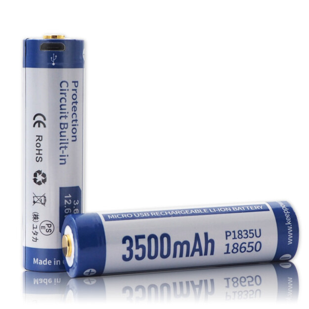18650 3500mAh with USB, Keeppower battery with protection