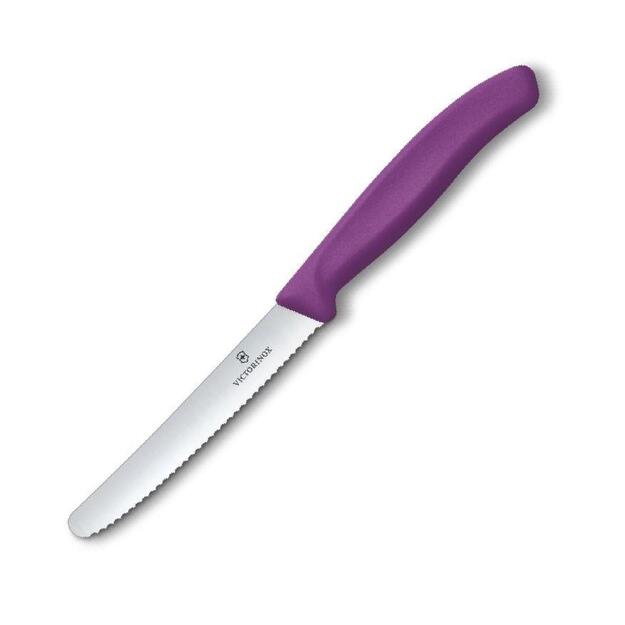 Victorinox Swiss Classic 6.7835.C1 tomātu un galda nazis, viļņains, violets 6.7835.C1