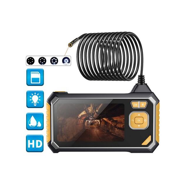 Endoskopa pārbaudes kamera ar 4.3  LCD ekrānu, 3m, 8mm, Full HD