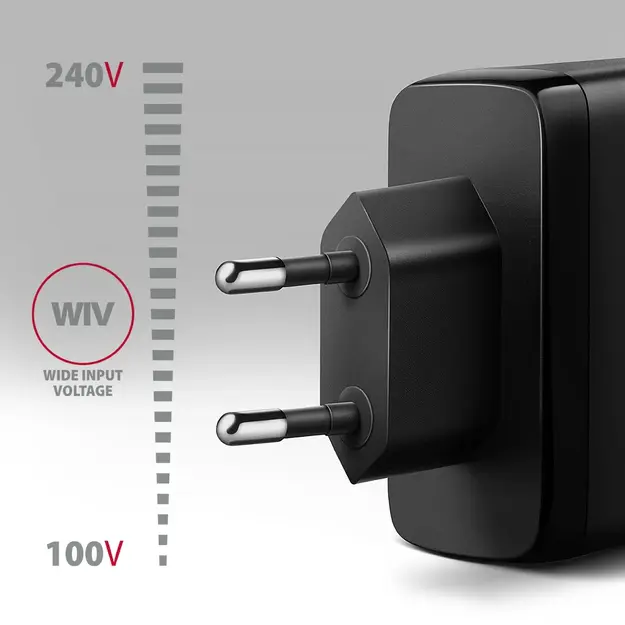 Tīkla lādētājs Axagon ACU-DPQ100, 100W (PD 3.0 / QC 4+, 3 pieslēgvietas)