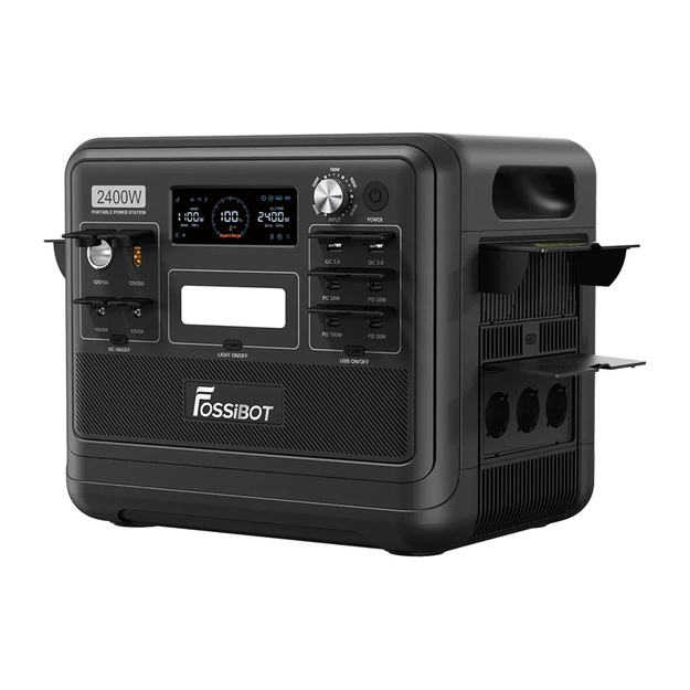 Pārnēsājamā elektrostacija FOSSIBOT F2400, 2400W (melna)