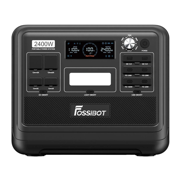 Pārnēsājamā elektrostacija FOSSIBOT F2400, 2400W (melna)