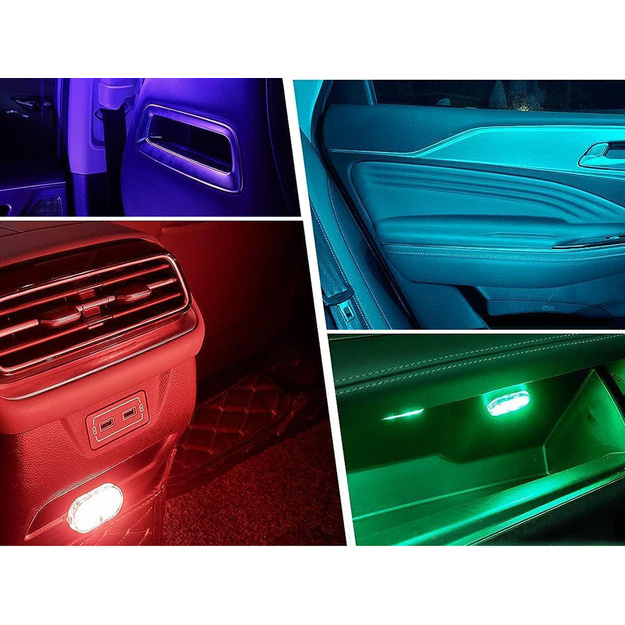 Automa&scaron;īnas salona apgaismojums 6LED RGB spuldze