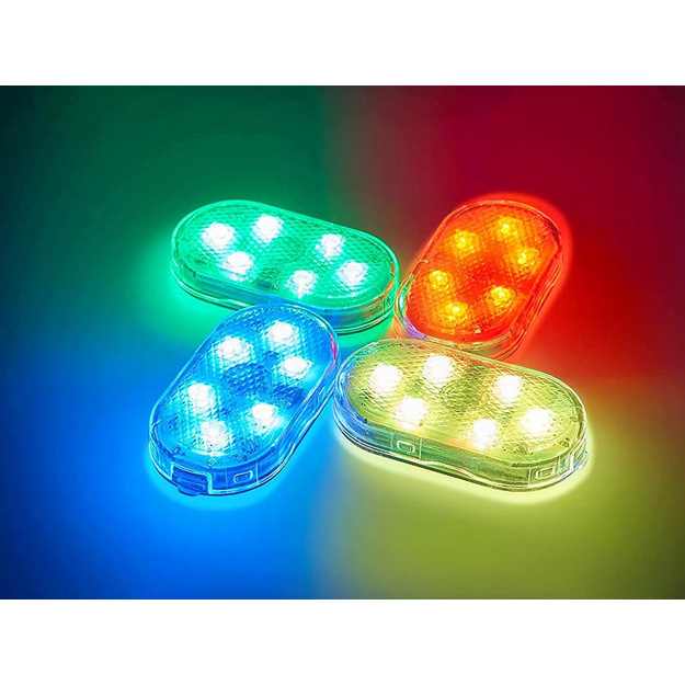 Automa&scaron;īnas salona apgaismojums 6LED RGB spuldze