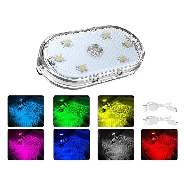 Automa&scaron;īnas salona apgaismojums 6LED RGB spuldze