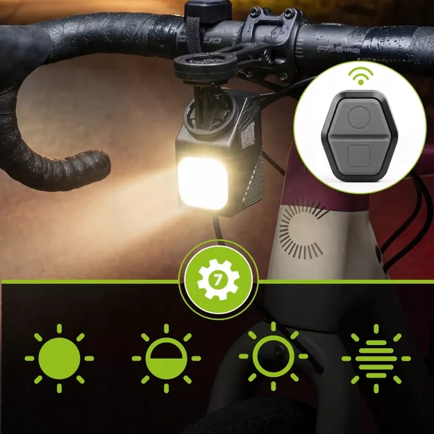 Vayox priek&scaron;ējais velosipēda lukturis 1000lm 5000mAh ar tālvadības pulti VAF1000PRO