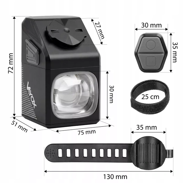 Vayox priek&scaron;ējais velosipēda lukturis 1000lm 5000mAh ar tālvadības pulti VAF1000PRO