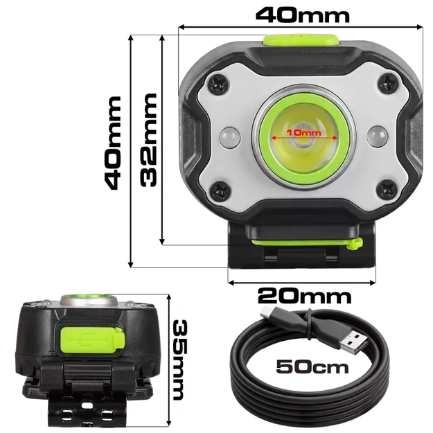 Vayox rechargeable headlamp 650lm 200mAh IPX4 VA0452