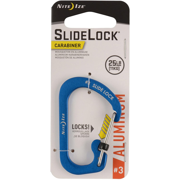 Nite Ize SlideLock Aluminum Carabiner, Blue CSLA3-03-R6