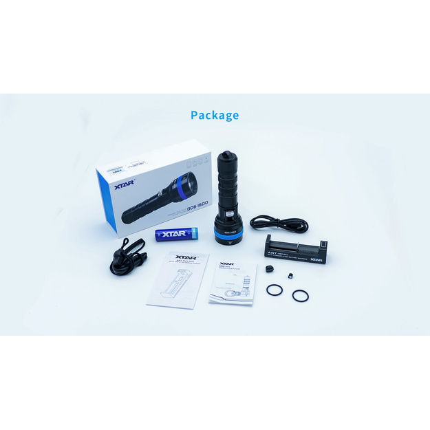 Фонарь XTAR D06 1600lm, комплект