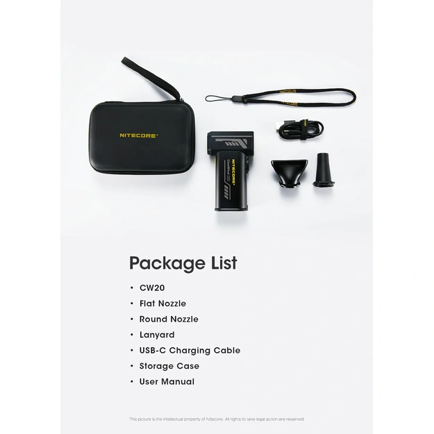 Nitecore CW20 daudzfunkcionāls kabatas ventilators