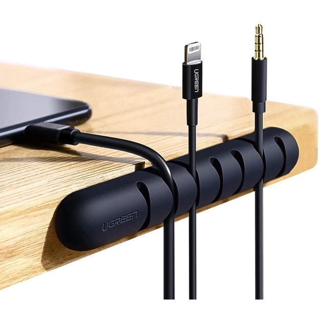 Ugreen LP114 Self-Adhesive Cable Organizer for 7 Cables Black