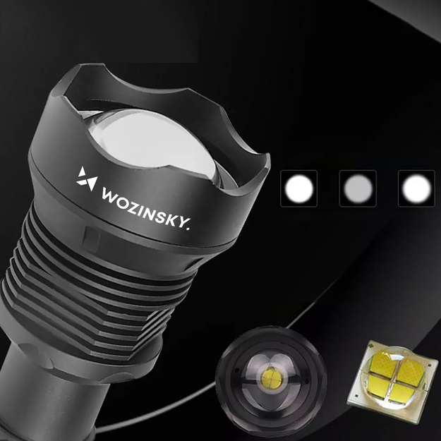 Тактический фонарь Wozinsky WLT-20W, 20W, 2000lm, светодиоды CREE, IP65, зум