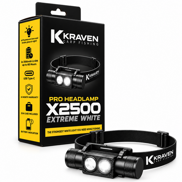 Jaudīgākais galvas lukturis &bdquo;Kraven Pro X2500 Extreme White&ldquo;, 2500 lm