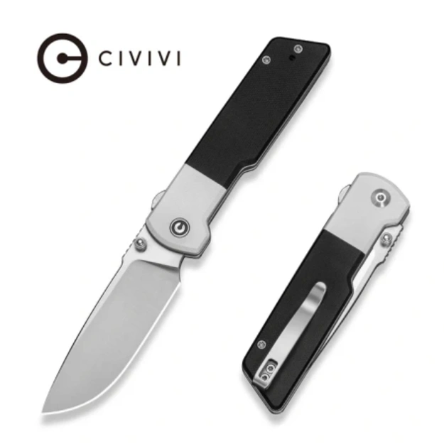 Saliekamais nazis Civivi Zygon White / Black G10, Satin Nitro-V (C25035C-1)