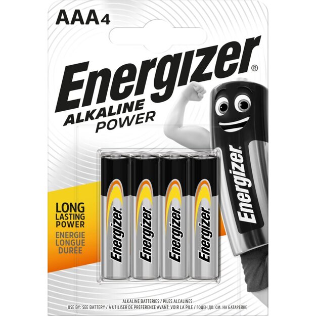 Батарейки Energizer Alkaline Power LR03 AAA, 4 шт.