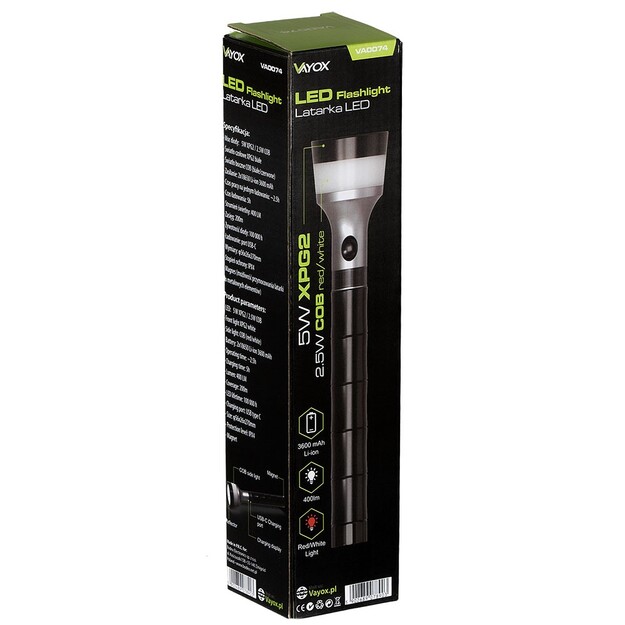 VAYOX rokas kabatas lukturītis 400lm LED VA0074