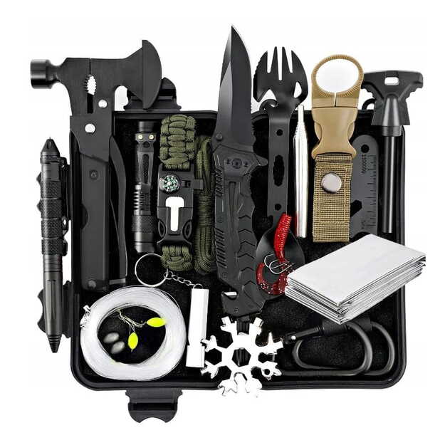 Militārais izdzīvo&scaron;anas komplekts 20-in-1, daudzfunkcionāls