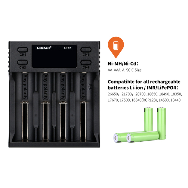 Liitokala Lii-S4 bateriju lādētājs