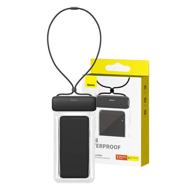 Baseus AquaGlide ūdensnecaurlaidīgs telefona futrālis (melns)