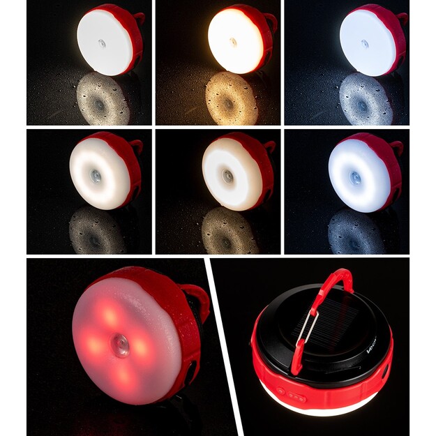 Vayox 500lm uzlādējams kempinga lukturītis ar saules paneli VA0100