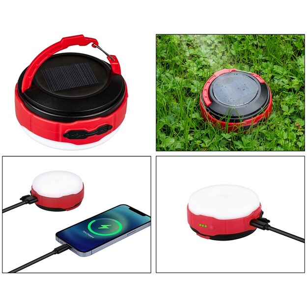 Vayox 500lm uzlādējams kempinga lukturītis ar saules paneli VA0100