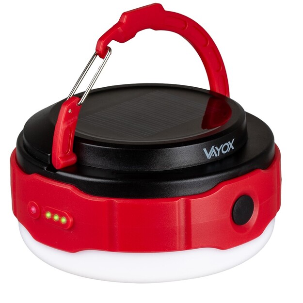 Vayox 500lm uzlādējams kempinga lukturītis ar saules paneli VA0100