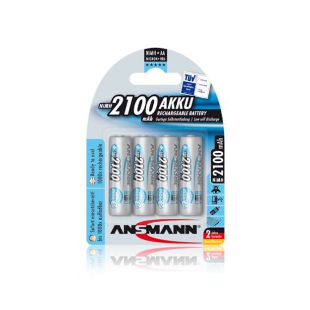 ANSMANN Батарейка R6 (AA) 1.2V 2100mAh Ni-Mh (4шт в блистере)