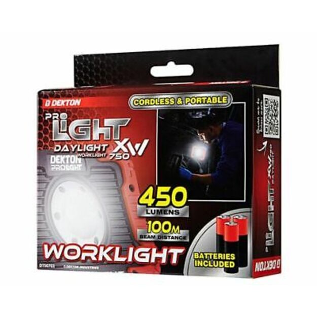 Dekton darba gaisma 750lm ar baterijām