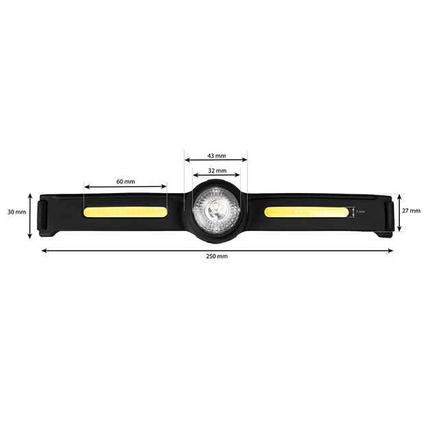 Vayox COB + XPG uzlādējams lukturītis 550lm USB-C VA0154