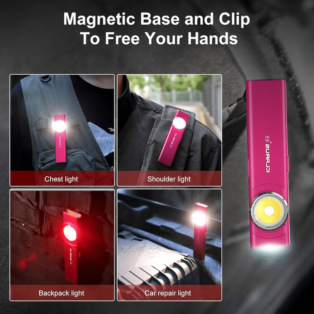 KLARUS E5 magnetic EDC flashlight, pink