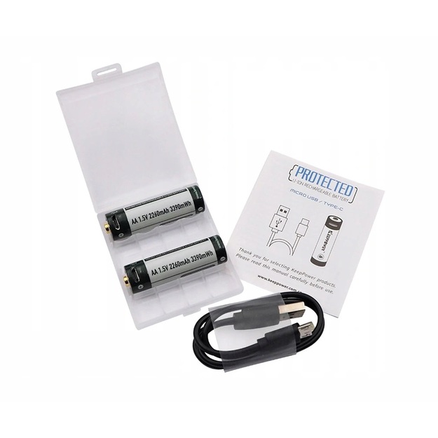 KEEPPOWER ICR14500-226PCM 2260mAh 1,5V Li-ION USB akumulators, 2 gab. P1450U2