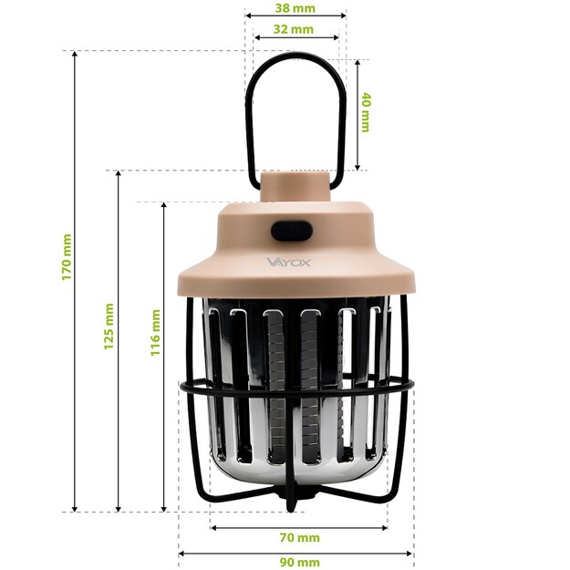 VAYOX VA0336 Dārza un Terases Lampas Pret Kukaiņiem