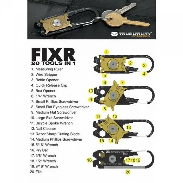 True Utility FixR 20-В-1 Многофункциональный Инструмент TU200