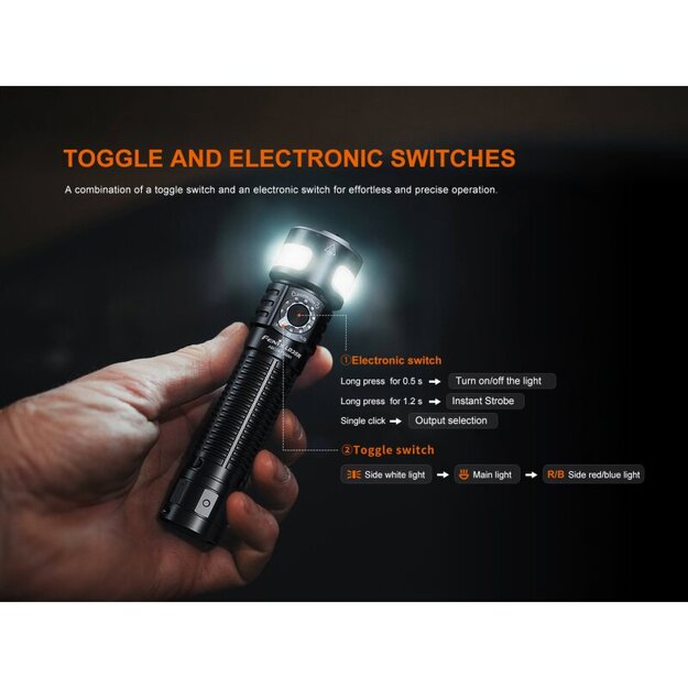 Fenix LD35R LED lukturītis ar baltu, sarkanu un zilu gaismu