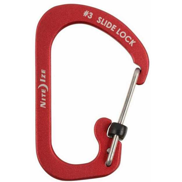 Nite Ize SlideLock alumīnija karabīne, sarkana CSLA3-10-R6
