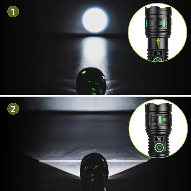 VAYOX 1200lm Pro sērijas taktiskais uzlādējamais lukturītis VA0365