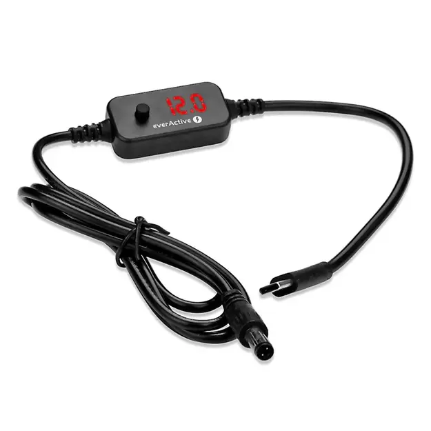 Universāls baro&scaron;anas avots, sprieguma selektors USB-C PD - DC 5V, 9V, 12V, 15V, 20V, 10 savienotāji, everActive AD-PD65