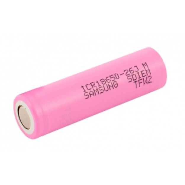 18650 Samsung ICR18650-26JM 2600mAh akumulators