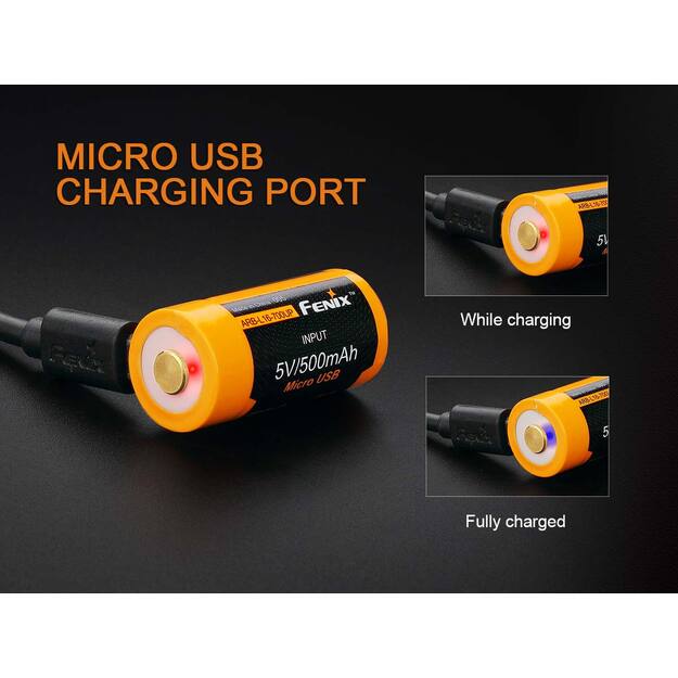 16340 usb uzlādējams akumulators  Fenix ARB-L16-700UP 