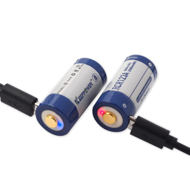 Аккумулятор Keeppower RCR123A 3V 860mAh + USB (1 шт.)