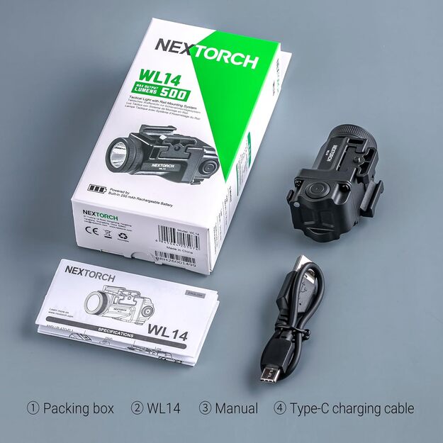 Nextorch WL14 ieroču zibspuldze - 500 lūmeni