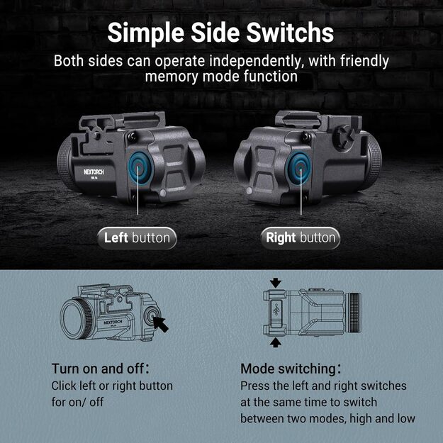 Nextorch WL14 ieroču zibspuldze - 500 lūmeni