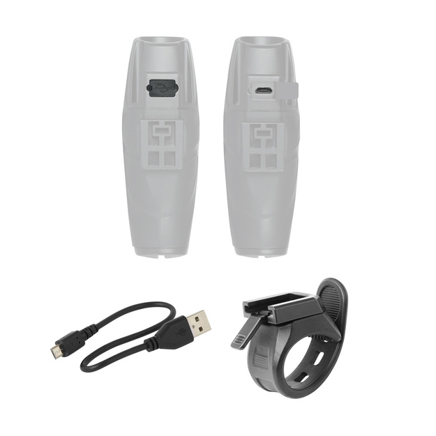 Priek&scaron;ējais lukturis FORCE Shark 700 USB (melns)